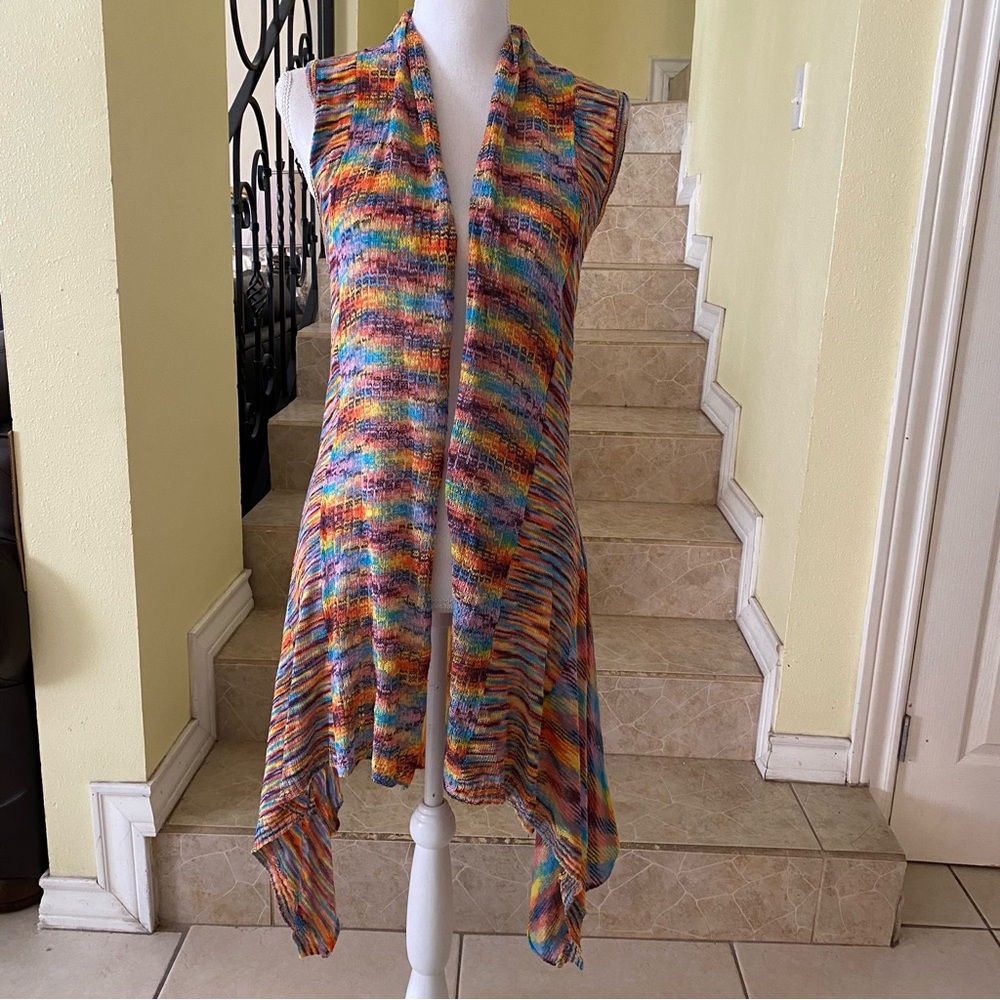 Aziza WOMANS cardigan without sleeves rainbow 🌈 XL